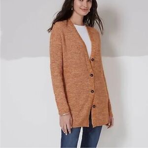 J. Jill Burnt Orange Button-Up Cardigan
